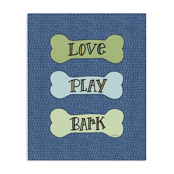 Stupell Industries Eclectic Love Play Bark Blue Pattern Canvas Art, 24 x 30, by Lisa Larson