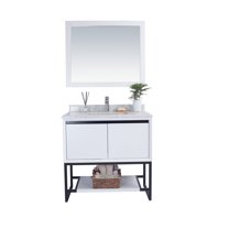 Laviva 313SMR-36W-WC Alto 36" White Vanity with White Carrara Marble Countertop