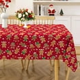 thumbnail image 2 of Christmas Rectangular Tablecloth 60x102 Inch Waterproof Christmas Gingerbread Man Tablecloth Xmas Washable Table Cloth for Winter Holiday Party Picnic Dinner Home Decor, 2 of 6