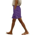 thumbnail image 1 of Pantalones de Algodón para las Mujeres Lino de Color Sólido de Verano de Ajuste Suelto, Bolsillos de Hendidura Lateral de Pierna Recta, 1 of 6