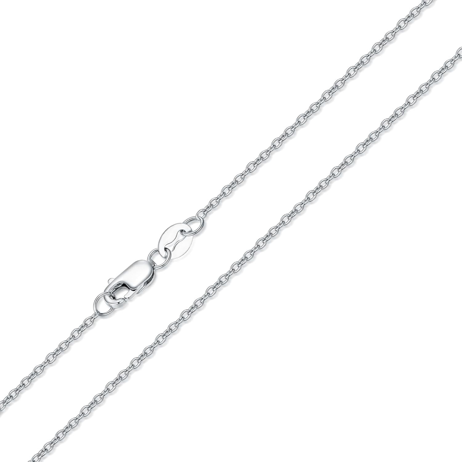 925 Sterling Silver Cable Chain 1MM Italian Cable Chain Necklace for Women Men 18, 20, 22, 24, 26 Inches