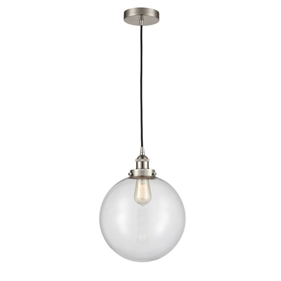 616-1PH-SN-G202-12-LED-Innovations Lighting-Beacon - 1 Light Mini Pendant In Industrial Style-15 Inches Tall and 12 Inches Wide Brushed Satin Nickel