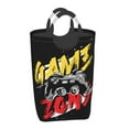 thumbnail image 2 of LNWH 50L Large Capacity Foldable Laundry Basket, Game Zone Slogan Pattern Laundry Hamper, 2 of 6