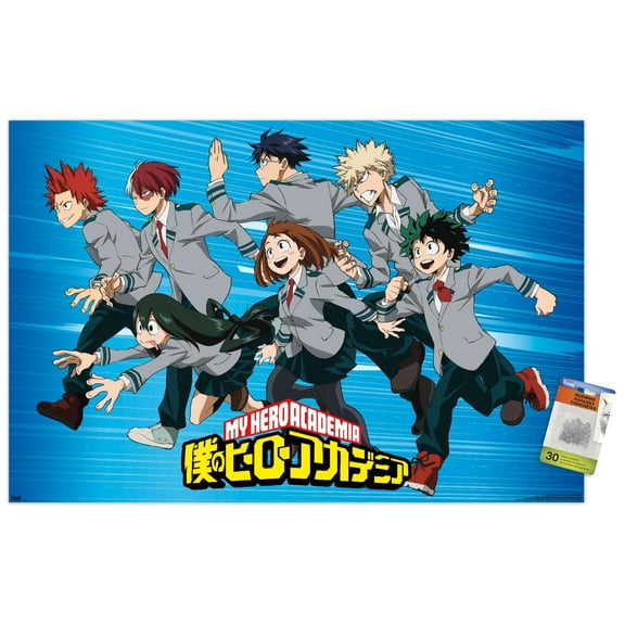 My Hero Academia - Group Wall Poster with Push Pins, 22.375" x 34"