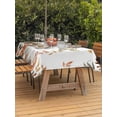 thumbnail image 2 of Outdoor Tablecloth with Umbrella Hole and Zipper, White Pumpkin Rectangle Table Cloth 60x120 Inch Waterproof Tablecloth, Thanksgiving Maple Leaf Autumn Flower Picnic Table Cover for Patio Camping, 2 of 7