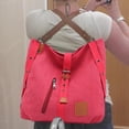 thumbnail image 4 of Bolso bandolera de lona, se puede llevar en la espalda y en diagonal en color rosa, 4 of 5
