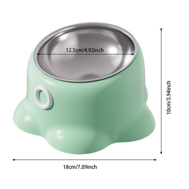 Bol d'Alimentation pour Chat avec Base Robuste Base Surélevée pour Intérieur et Extérieur Bol Unique en Acier Inoxydable Bols pour Chat Col Surélevé