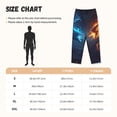 thumbnail image 2 of Cauagu Red And Blue Fire Dragon C Pajama Pants for Women Loose Fit Wide Leg Trouser Pants Casual Elastic Waist Drawstring Lounge Pants, 2 of 6