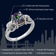 thumbnail image 2 of Gem Stone King 2.30 Cttw Mystic Green Topaz Ring for Women | 925 Sterling Silver | Oval 9X7MM | Gemstone Birthstone | Fine Jewelry Gifts for Her Mom Women Wife| Size 6, 2 of 5