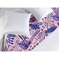 thumbnail image 2 of Leafy Design Bed Runner, Purplish Tone Modern Tropical Leaves Pattern Aloha Monsteras Print, Decorative Accent Bedding Scarf for Hotels Homes & Guest Rooms, Queen, Fuchsia Dark Lavender, by Ambesonne, 2 of 3