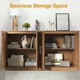 thumbnail image 3 of May in Color 60" Large Buffet Cabinet with Storage, Wood Fluted Sideboard with Doors and Adjustable Shelves, for Kitchen, Dining Room, Living Room, Oak, 3 of 8