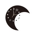 thumbnail image 2 of 1PC Mirror Surface Wall Clock Moon and Star Wall Clock Decorative Hanging Clock for Home Living Room Bedroom (Black), 2 of 3