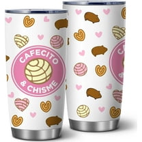 20 Oz Cafecito Y Chisme Insulated Stainless Steel Tumbler,Funny Travel Coffee Mugs,Cute Mexican Gifts for Mom,Mom's Day Gift,Coffee Travel Mug for Friends,1 Pcs
