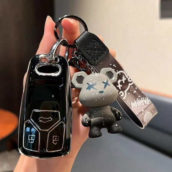 Fashion TPU Car Remote Key Case Cover Shell For Audi A4 B9 A5 A6 8S 8W Q5 Q7 4M S4 S5 S7 TT TTS TFSI RS Keychain Men Accessories