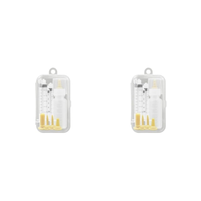 Methold Kit de biberón para mascotas, tetinas impermeables resistentes al calor, jeringas de lactancia para perros con báscula transparente, Tipo 6 2piezas