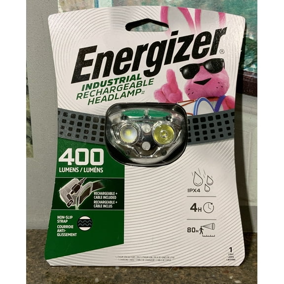 Energizer Industrial 400 Lumens Rechargeable Headlamp IPX4 80m Visibility 4 Hour