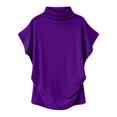 thumbnail image 1 of JUNWELL Plus Size Women Short Sleeve T-Shirt Fashion Solid Color Round Neck Blouse Tops Ruched Base Tops, 1 of 3