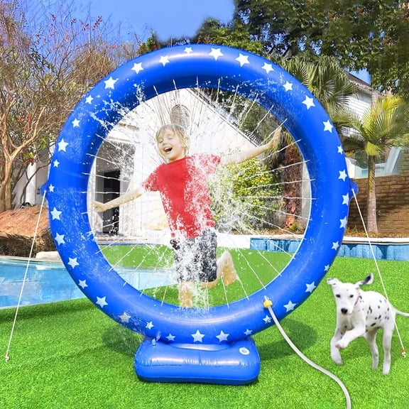 Sprinkler for Kids, Inflatable Water Circular Ring Spray Toy Outdoor Toys Kids Summer Backyard Yard Lawn Garden, Party Supplies Outside Games Activities