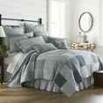 thumbnail image 6 of VHC Brands Sawyer Mill Patchwork Chambray Cotton Farmhouse Pre-Washed Luxury King Bedding Accessory, Lux Quilt 120x105, Blue Denim, 6 of 6