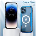 thumbnail image 5 of Slim Transparent Case for iPhone 15 Pro Max Magnetic Cover Compatible with MagSafe, Military Grade Protection Shockproof Anti-Scratch Crystal Clear Phone Case for iPhone 15 Pro Max, Blue, 5 of 9