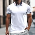 thumbnail image 2 of RMGVDSD Mens Knit Polo Shirts Lapel Button Open Collar Men's Casual Loose Comfortable Trendy Business Short Sleeve Polo Shirt Slim Fit Polo Shirt, 2 of 5