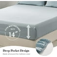 thumbnail image 5 of Simple&Opulence 100% Linen Sheet Set-Pure Linen Bedding Sheet-4 Pieces (1 Flat Sheet,1 Fitted Sheet,2 Pillowcase)-Embroidery Collection,Soft & Cozy,Cooling Bedding- Full Size, Dusty Blue, 5 of 9