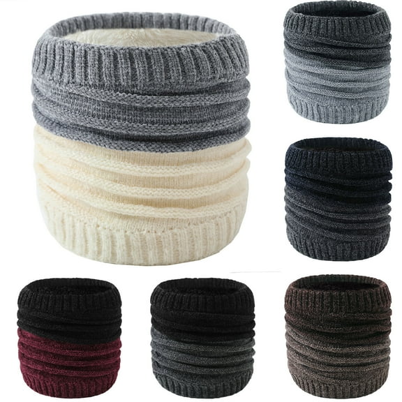 Holiday Gifts! Titcea Neck Gaiter Women Knitted Patchwork Wind Protection Fleece Pullover Winter Neck Warmer Thick Scarf for Women