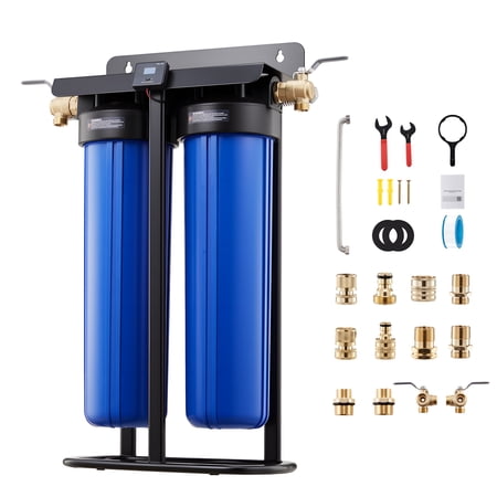 KFFKFF Deionized Water System for Vehicle Cleaning, Spot-Free Water Filter with Dual 4L DI Resin, TDS Meter, and Bypass Valve for Cars, RVs, Motorcycles, and Windows