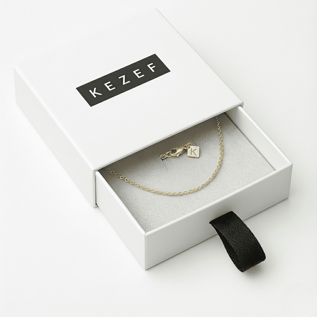 Kezef Women's Solid 925 Sterling Silver Cable Chain Necklace , 1mm Diamond-Cut 18 inch