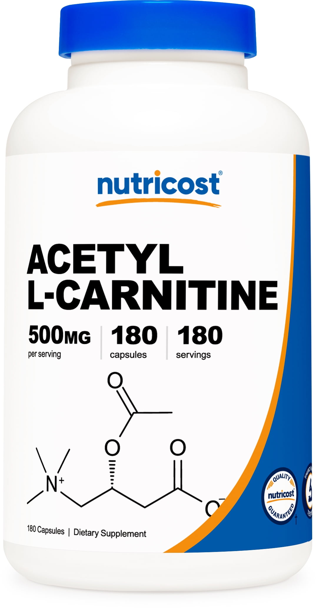 Nutricost Acetyl L-Carnitine 500mg, 180 Capsules - Non-GMO & Gluten Free Supplement