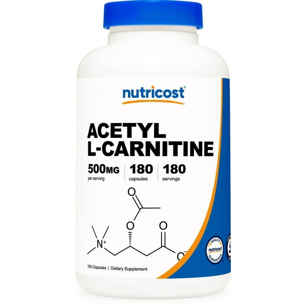 Nutricost Acetyl LCarnitine 500mg, 180 Capsules NonGMO & Gluten