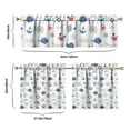 thumbnail image 6 of Kitchen Curtains 24 Inch Short - 3 Panel Set, Nautical Anchor Lighthouse Coastal Design, Rod Pocket Window Curtain for Beach House, Marine Ocean Wave Pattern, Easy Wash, 6 of 6