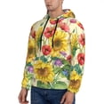 thumbnail image 2 of Bingfone Sunflower Cornflower Poppy Men'S Drawstring Hoodie Long Sleeve Pocket Sweatshirts-Large, 2 of 9