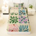 thumbnail image 3 of jejeloiu Neutral Floral Twin Sheets For Girls,Warm Pattern Bedding,Beige Multi Color,3-Piece,1 Fitted Sheet and 1 Pillowcase, 3 of 6