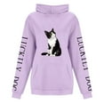 thumbnail image 5 of WEAIXIMIUNG Robe Sweat Femme Manches Courtes Imprimé Chat et Chien Décontracté à Capuche pour Détente, 5 of 5