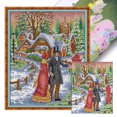 thumbnail image 1 of Hilo Algodón Bordado Obra Arte Punto Cruz Con Nieve 14CT 33x40cm, 1 of 9