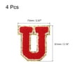 thumbnail image 2 of Uxcell 4Pcs Chenille Letter Patches Iron on Letter Patches Red U Alphabet Decorative Repair Embroidered Patches, 2 of 6