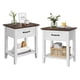 thumbnail image 1 of Yeshouse Mesa de fondo con cajón, mesita de noche para la sala de estar, mesa de apoyo para la sala de estudio, 2 niveles de almacenamiento estantes mesa de noche para el dormitorio, dormitorio, 1 of 9