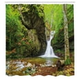 thumbnail image 3 of Ambesonne Scenery Shower Curtain, Spring Waterfall Nature, 69"Wx70"L, Green and White, 3 of 5