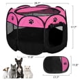 thumbnail image 5 of DOMIPET Dog Playpen Cat Tent Puppy Playpen, Pop-Up Enclosure Dog Cage Foldable Pet Exercise Pen Indoor Outdoor Travel Camping Use, Chicken Brooder with Cover, Mesh Breathable Small Animal Playpen Pe, 5 of 11