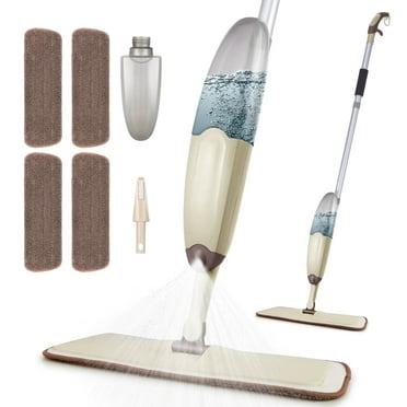 BCOOSS Microfiber Spray Mops for Floor Cleaning Hardwood Floor Mop Spray with 4 Washable Mop Pads and 635ML Refillable Bottle