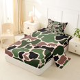 thumbnail image 2 of Manfei Woodland Wolves Twin Sheets,Cartoon Bear Bedding,Red Green,3 Pieces,1 Fitted Sheet and 1 Pillowcase, 2 of 6