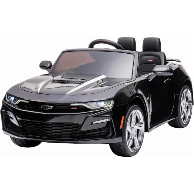 Montable Eléctrico Para Niños Camaro Hl558 Asiento Vinipiel Negro