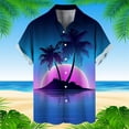 thumbnail image 5 of Mens T-shirts Men's Coconut Tree Short Sleeve Shirt Summer Casual 3D Printing Hawaii Short Sleeve Shirts Tops Mens Long Sleeved Workout Shirts Plain Long Sleeved Men Loose Fit Athletic Tops Dark Blue, 5 of 5