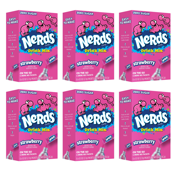 Nerds On The Go Powdered Drink Mix Strawberry Flavor, Zero Sugar Low