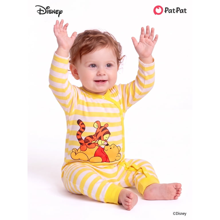 Disney Winnie the Pooh Striped Long Sleeve Romper photo 4