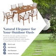 thumbnail image 5 of Expandable Wooden Outdoor Dining Set of 7, with Textilene Fabric Chairs, 4-8 Seater Patio Furniture, Adjustable Feet, Wood Table, Ideal for Garden/Backyard/Deck, White Chair, 5 of 9