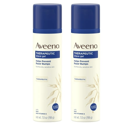 (2 Pack) Aveeno Therapeutic Shave Gel with Oat, for Sensitive Skin, 7 (Best Travel Shaving Cream)