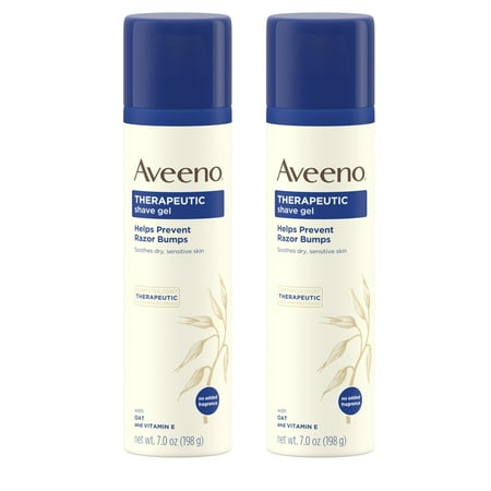 (2 Pack) Aveeno Therapeutic Shave Gel with Oat, for Sensitive Skin, 7 oz
