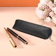 thumbnail image 4 of Leather Pen Pencil Case, Slim Pen Bag Small Pencil Pouch Lovely Stationery Bag Portable Cosmetic Bag Zipper Bag for Pen PencilsBlack, 4 of 5